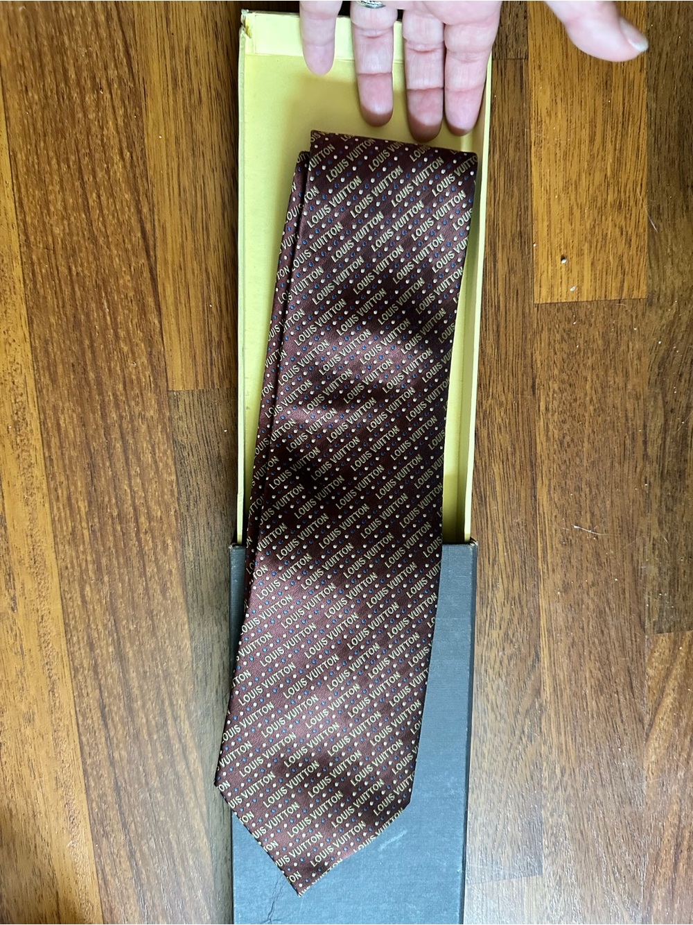 Louis Vuitton Men's Burgundy Monogram Silk Tie